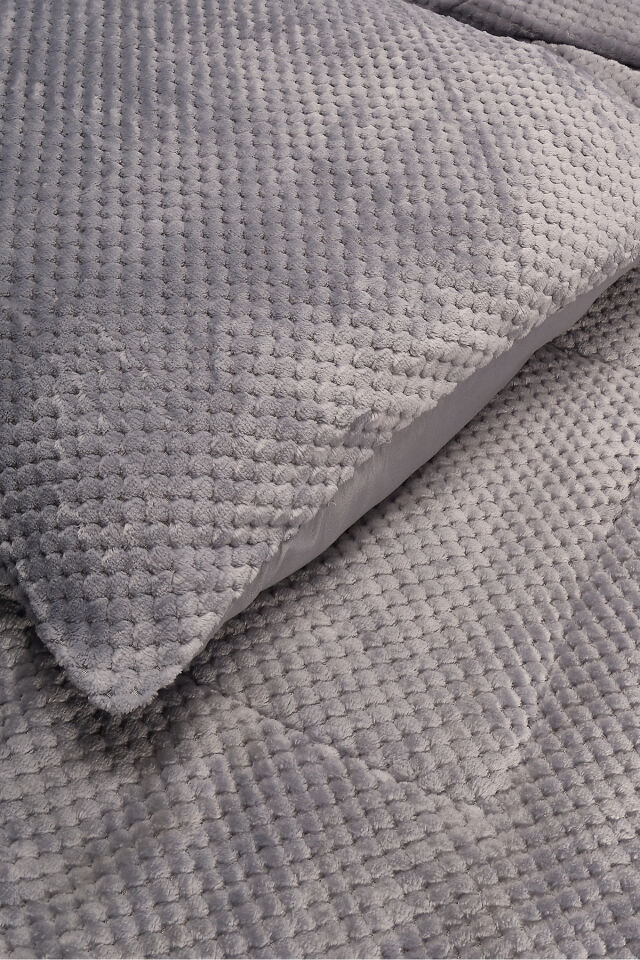 Carmen Serisi Çift Kişilik Yatak Örtüsü Takımı 220x240 cm - Jakarlı Lüks Seri Gri