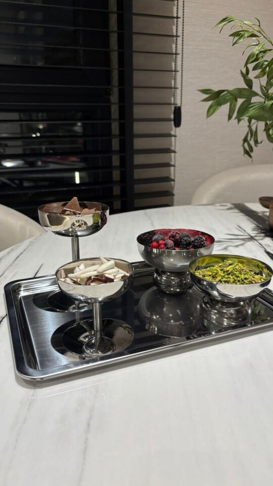 Çelik Tepsi Set - 5 Parça