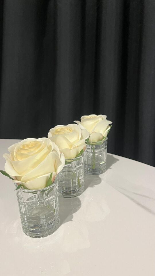 Kahve Yanı Mini Solmayan Gül - Adet-