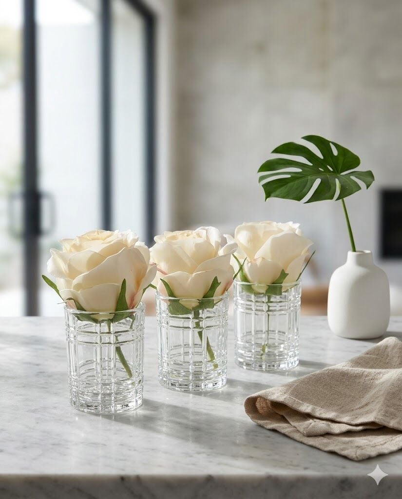 Kahve Yanı Mini Solmayan Gül - Adet-