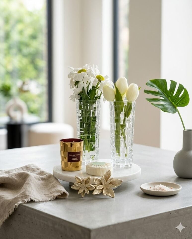 Tasarım Mermer Sunumluk-Beyaz Mermer