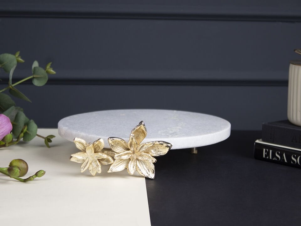 Tasarım Mermer Sunumluk-Beyaz Mermer