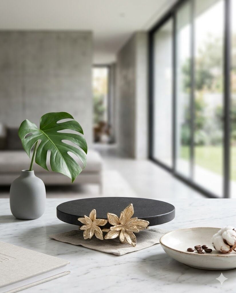 Tasarım Mermer Sunumluk- Siyah Mermer