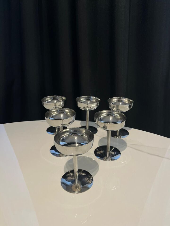 AYAKLI PASLANMAZ SUNUMLUK-6LI SET- BÜYÜK BOY