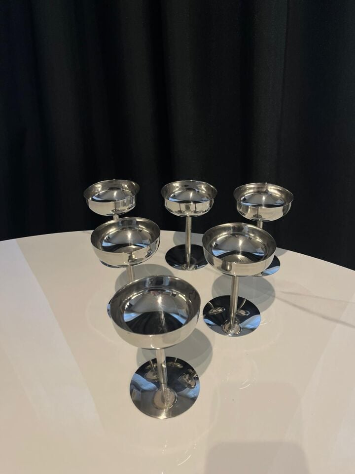 AYAKLI PASLANMAZ SUNUMLUK-6LI SET- BÜYÜK BOY