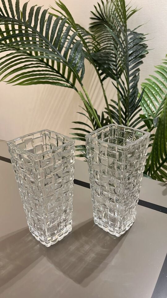 KRİSTAL CAM VAZO 2Lİ SET- **ANNEBENBLOGGEROLDUM ÖZEL FİYAT**