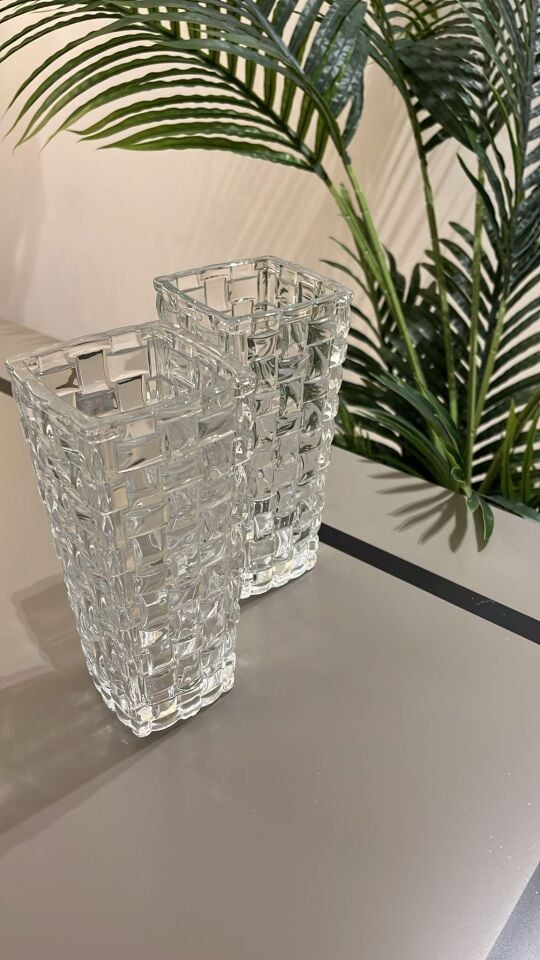 KRİSTAL CAM VAZO 2Lİ SET- **ANNEBENBLOGGEROLDUM ÖZEL FİYAT**