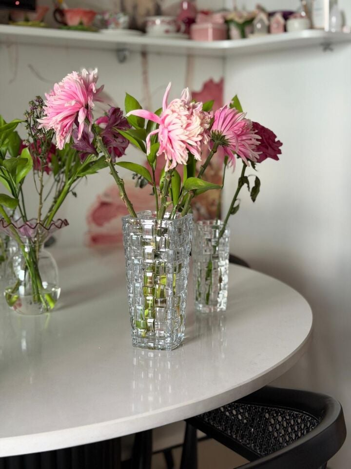 KRİSTAL CAM VAZO 2Lİ SET- **ANNEBENBLOGGEROLDUM ÖZEL FİYAT**