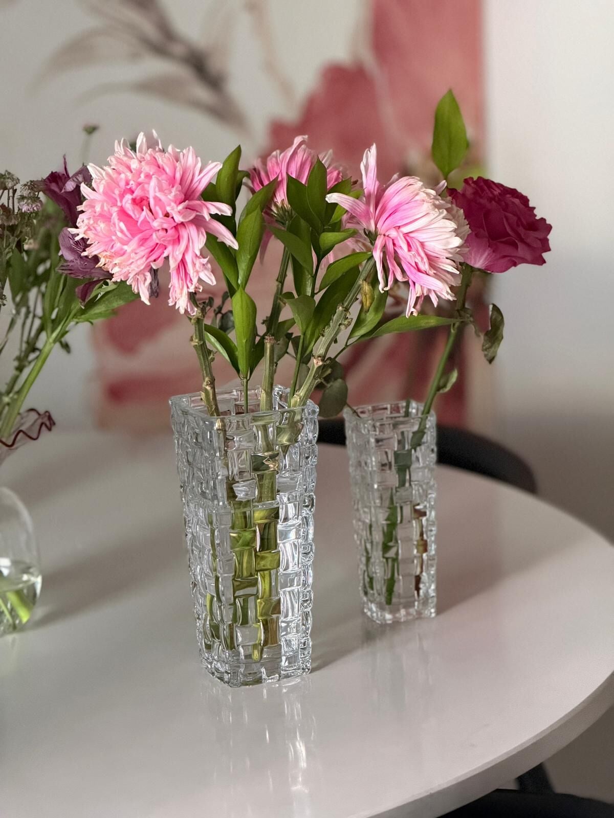 KRİSTAL CAM VAZO 2Lİ SET- **ANNEBENBLOGGEROLDUM ÖZEL FİYAT**