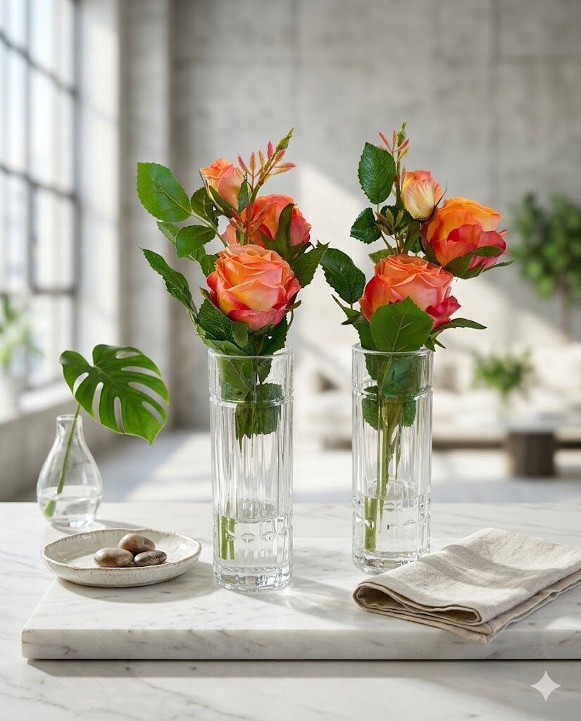 VAZO-KIRMIZI SOLMAYAN GÜL-2Lİ SET