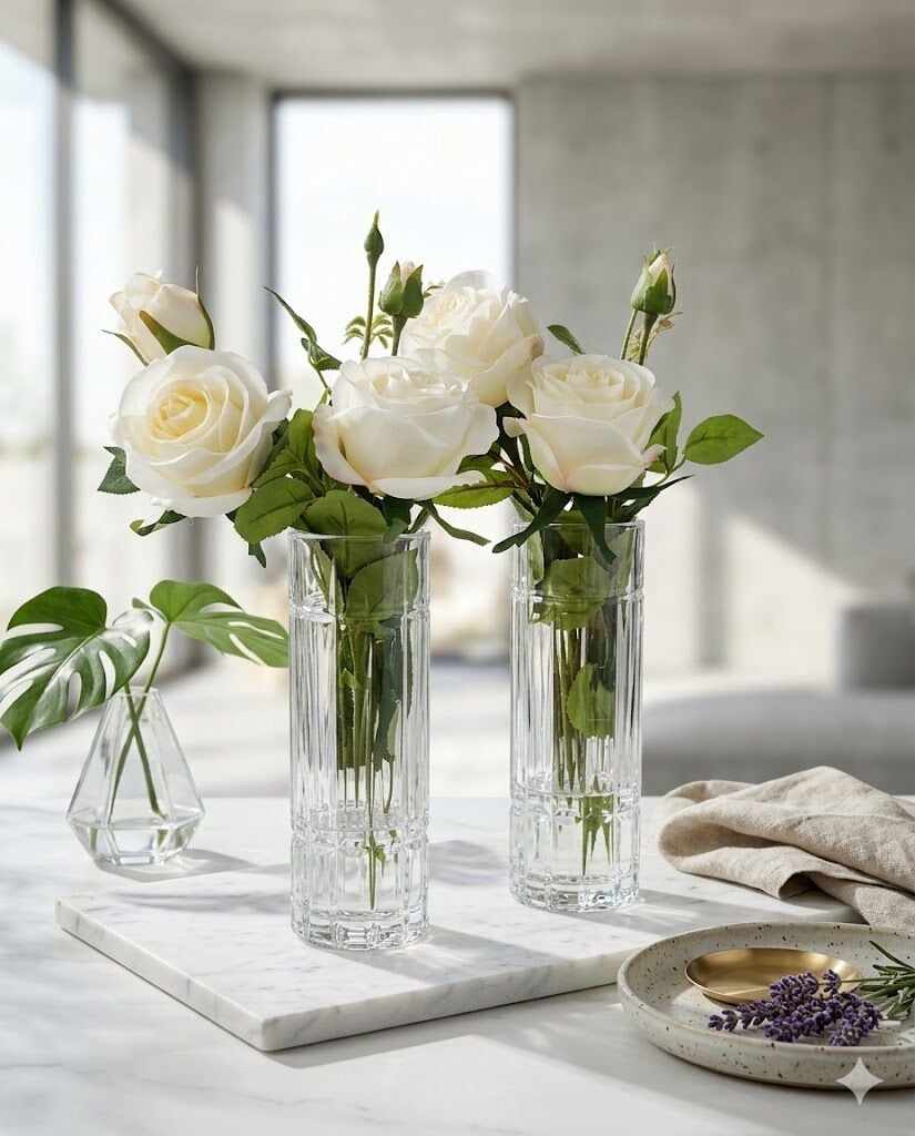 VAZO- BEYAZ SOLMAYAN GÜL-2Lİ SET