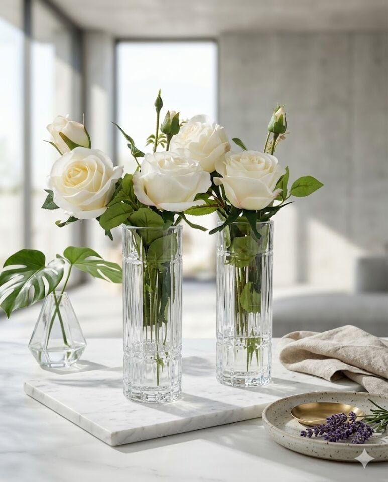 VAZO- BEYAZ SOLMAYAN GÜL-2Lİ SET