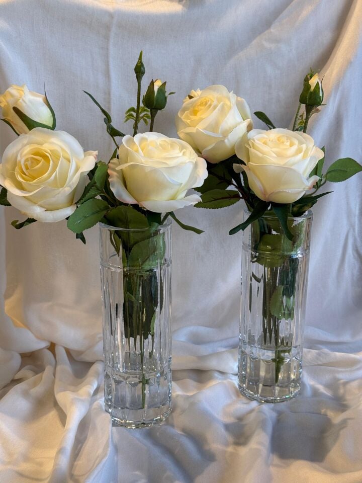 VAZO- BEYAZ SOLMAYAN GÜL-2Lİ SET