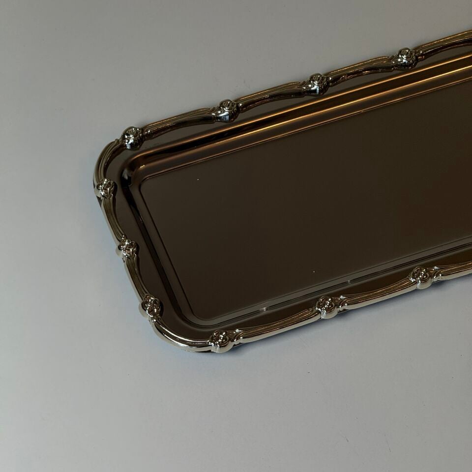 KENAR DETAYLI BATON TEPSİ - KROM KAPLAMA