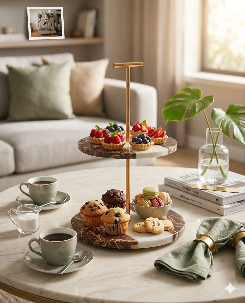 2 KATLI MERMER SUNUMLUK- LİMİTED EDİTİON-