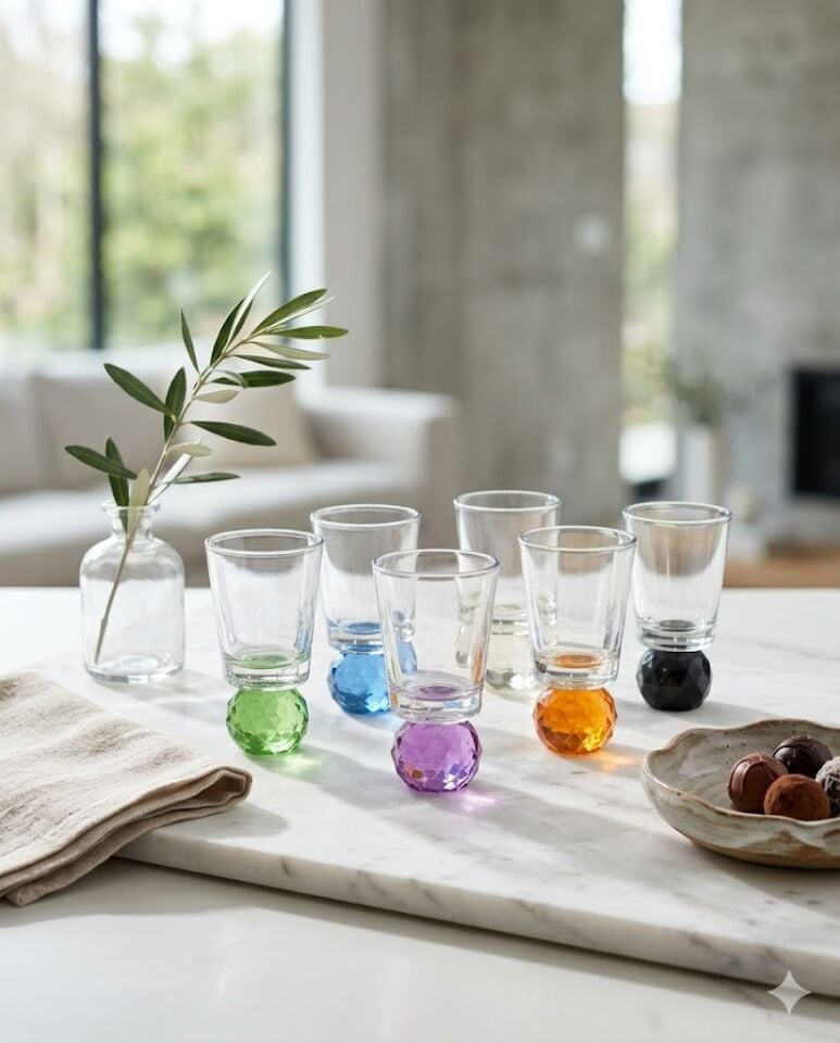 KAHVE YANI DÜZ BARDAK MİX-6LI SET