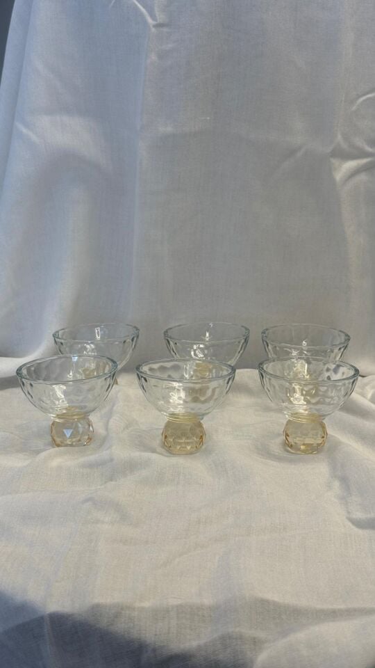 KRİSTAL CAM LOKUMLUK-6LI SET - BAL RENK