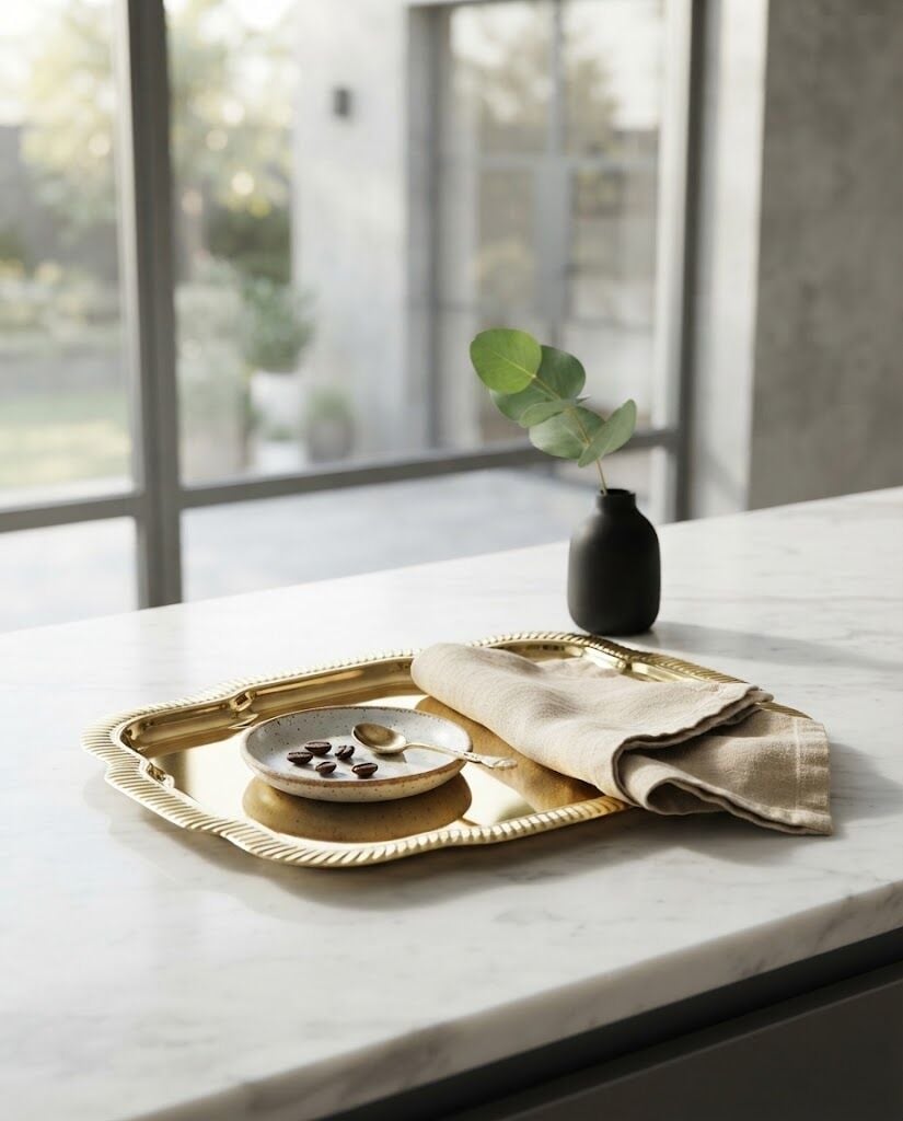 KAHVE SUNUM TEPSİSİ-GOLD