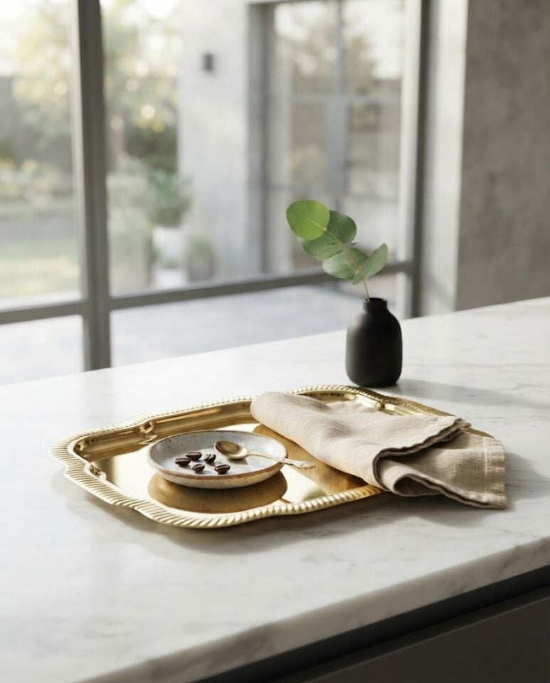 KAHVE SUNUM TEPSİSİ-GOLD