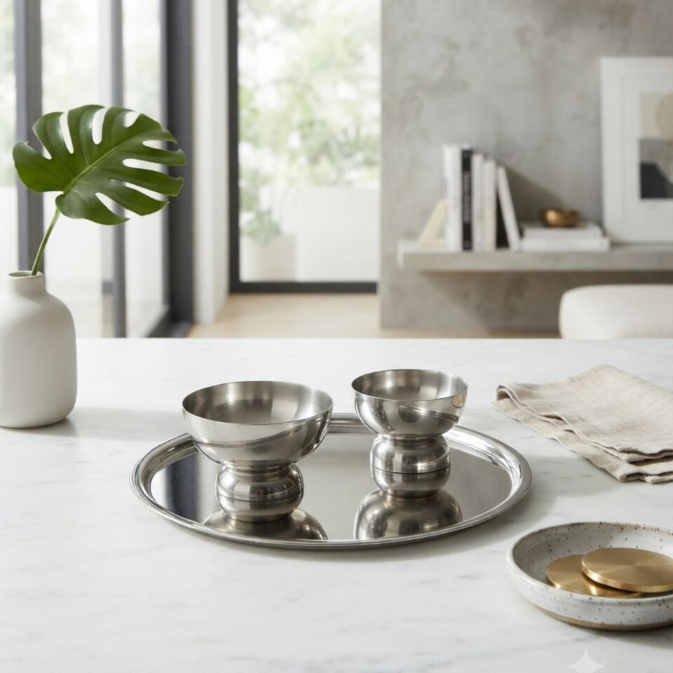 PASLANMAZ CELİK MEYVE SET - 3 PARCA