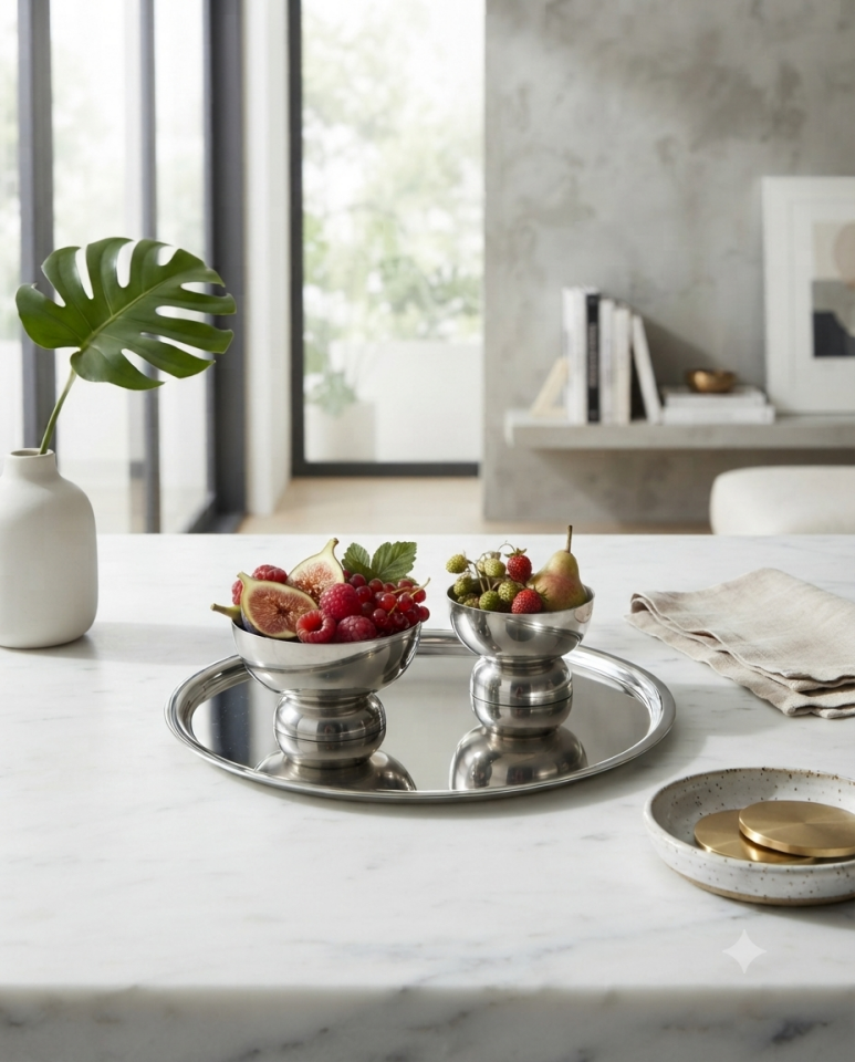 PASLANMAZ CELİK MEYVE SET - 3 PARCA