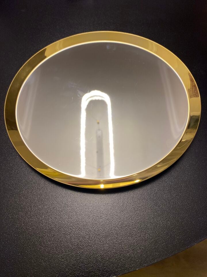 YALDIZ KENAR YUVARLAK KROM TEPSİ - GOLD