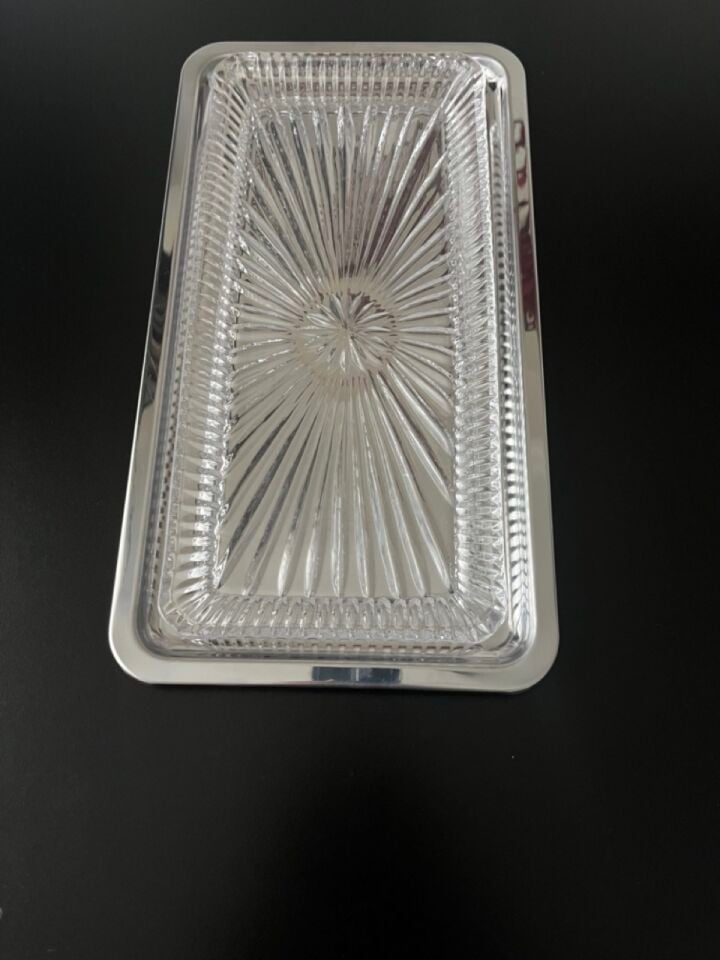 ÇELİK TEPSİ ÜZERİ SHİNE DESEN SUNUMLUK-SET-